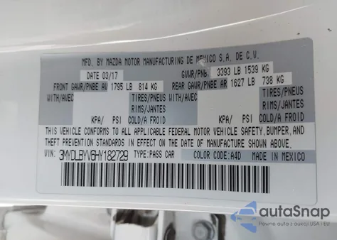 2017 Toyota Yaris Ia из США, поврежденный, VIN 3MYDLBYV6HY182729